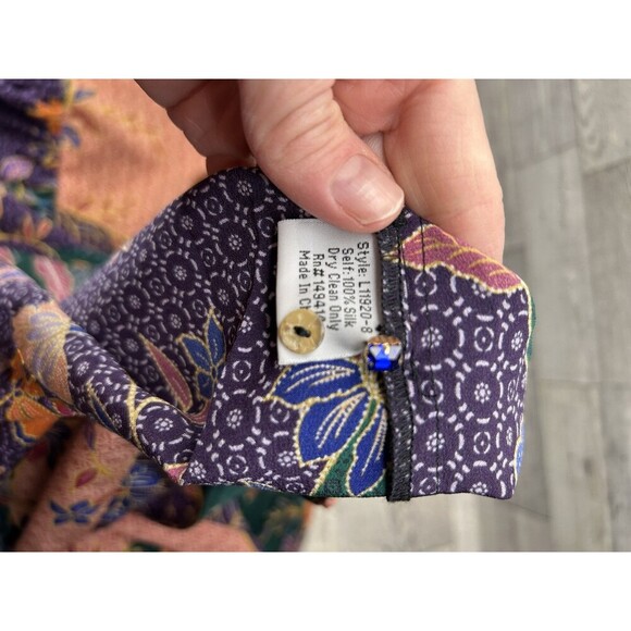 NWOT Johnny Was Deneb 100% Silk Peasant Floral Blouse Size Medium Large Boho Art - Picture 8 of 10